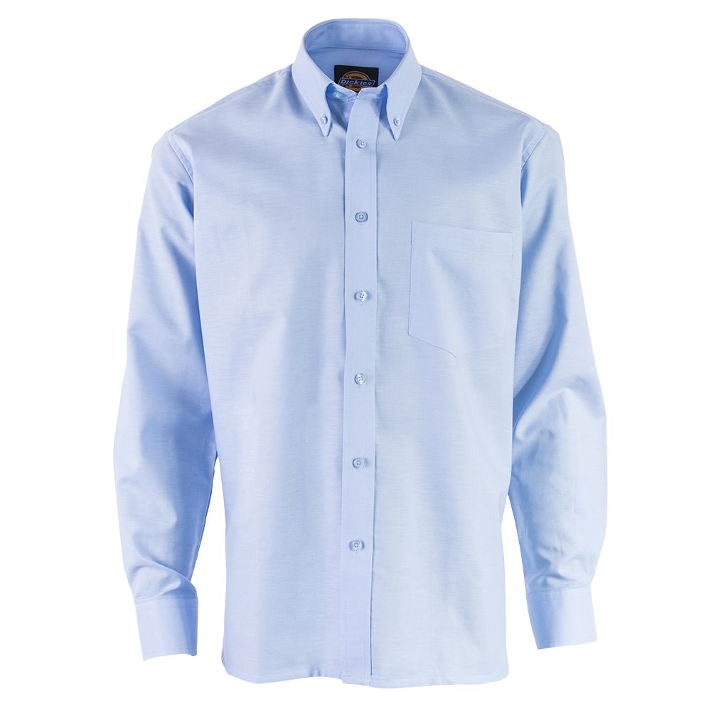 Dickies SH64200 Men's Oxford Weave Long Sleeve Shirt Pale Blue