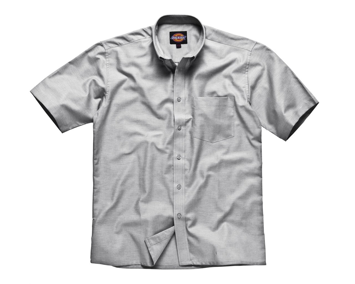 Dickies SH64250 Men's Shirt Oxford Weave Short Sleeve Grey, Collar Size 15"