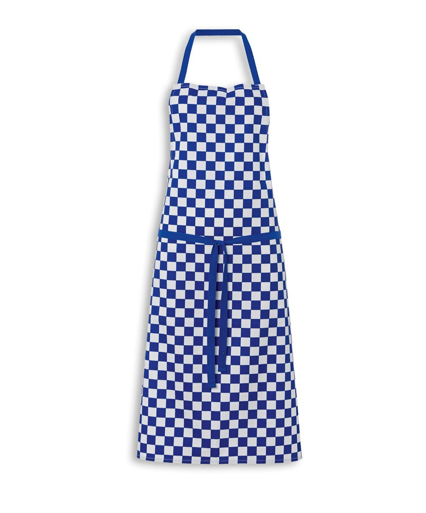 Alexandra SH736 Bib Apron Teflon Coated Chessboard Royal/White