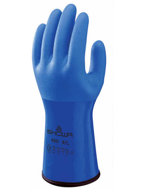 Showa 490 Thermal Insulated Chemical Resistant Work PVC Gauntlets Size 9