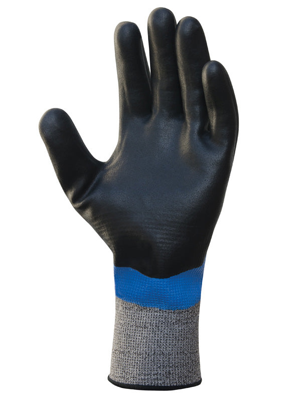 Showa S-TEX 377 Cut Resistant Work Gloves Nitrile Double Coating Extended Cuff