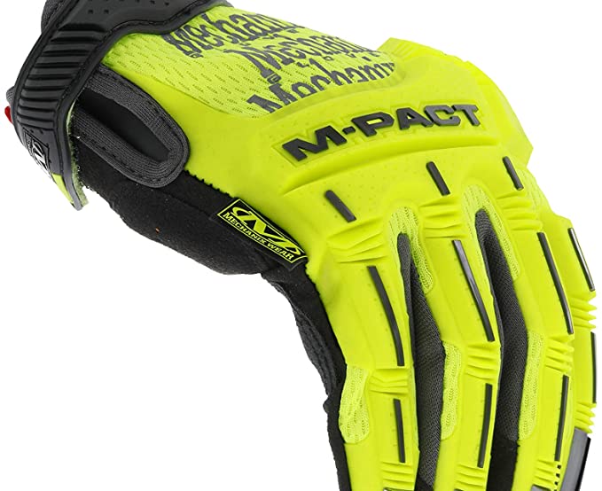Mechanix Hi-Viz M-Pact Work Gloves Impact Protection High Visibility Yellow
