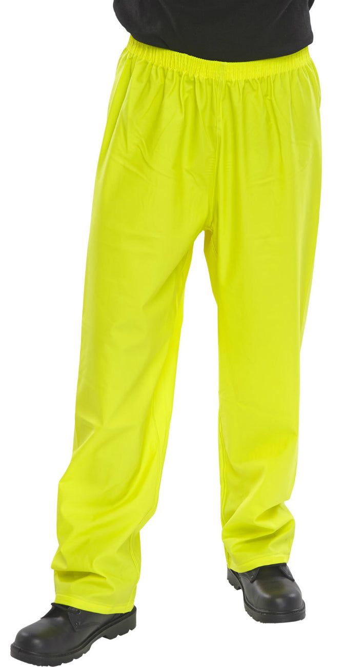 Saturn Goodwood Polyester PU Coated Waterproof Flexible Yellow Rain Trousers