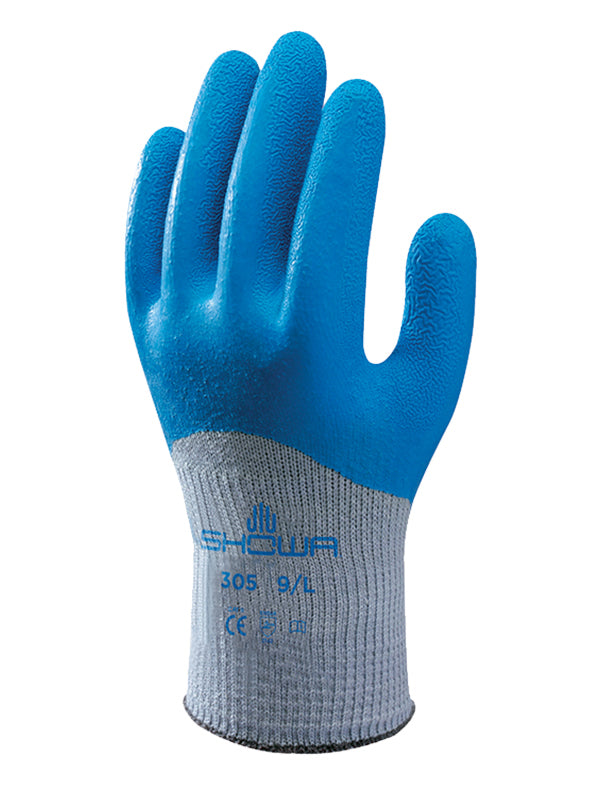 Showa 305 Latex Coated General Handling Hand Protection Extra Grip Work Gloves