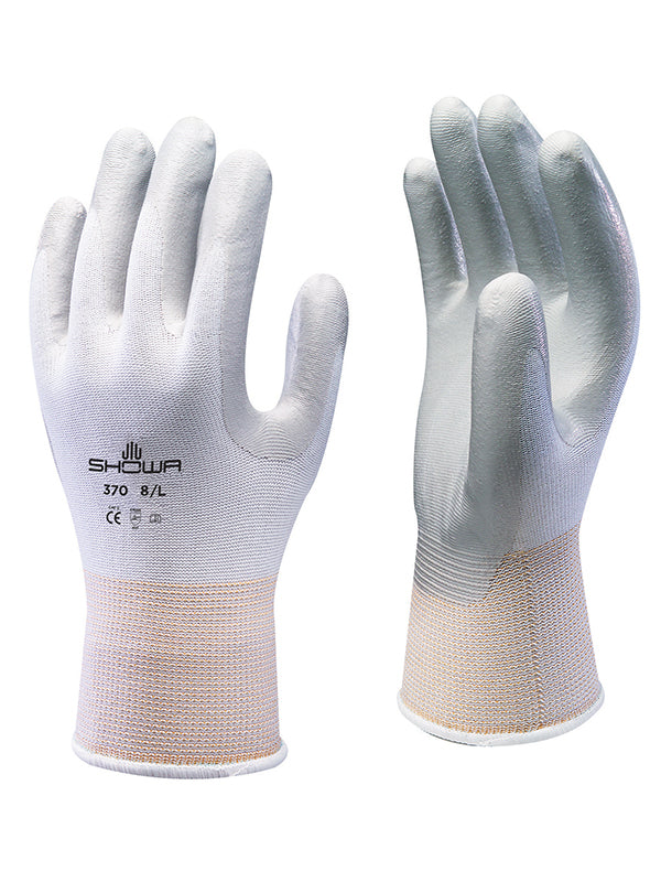 Showa 370 Nitrile Palm Coated 4.1.2.1 White Assembly Grip Gloves