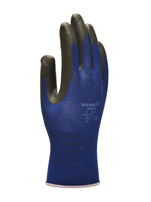 Showa Globus Black & Blue Nitrile Coated Foam Grip Glove 380 (3.1.2.1)