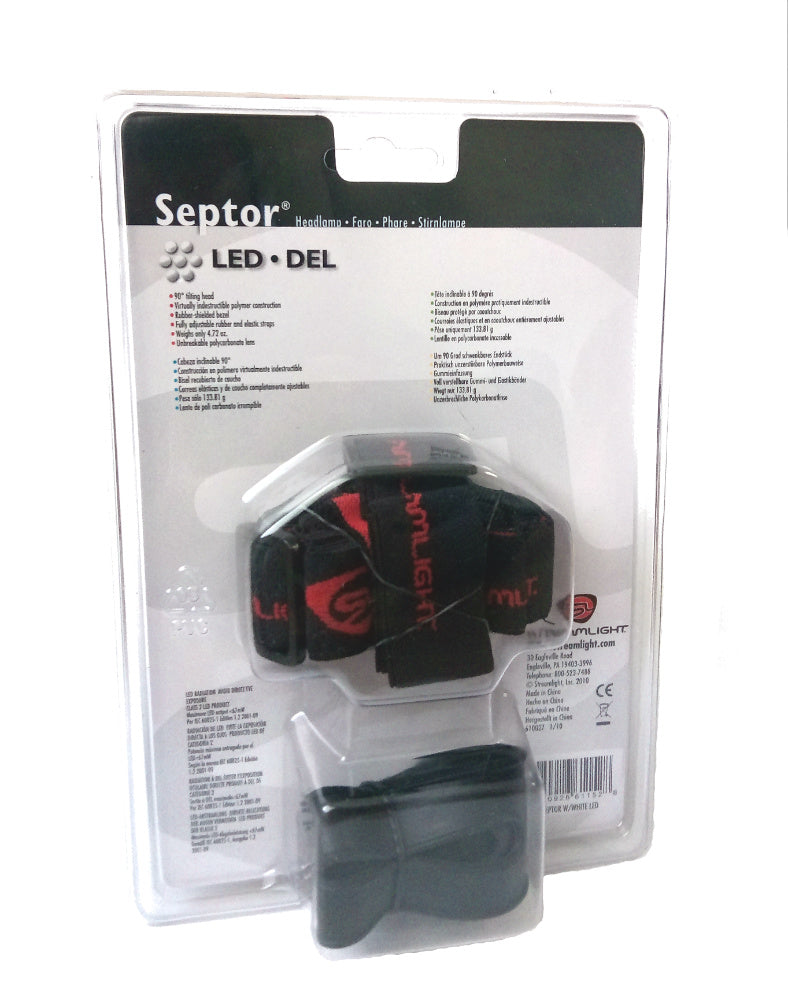 Streamlight Septor LED Headlamp with Adjustable Strap IPX4 Water Resistant