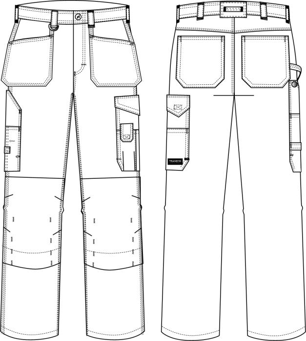 Tranemo Workwear 2850 50 Kneepad Pockets Comfort Plus Craftsman Trousers