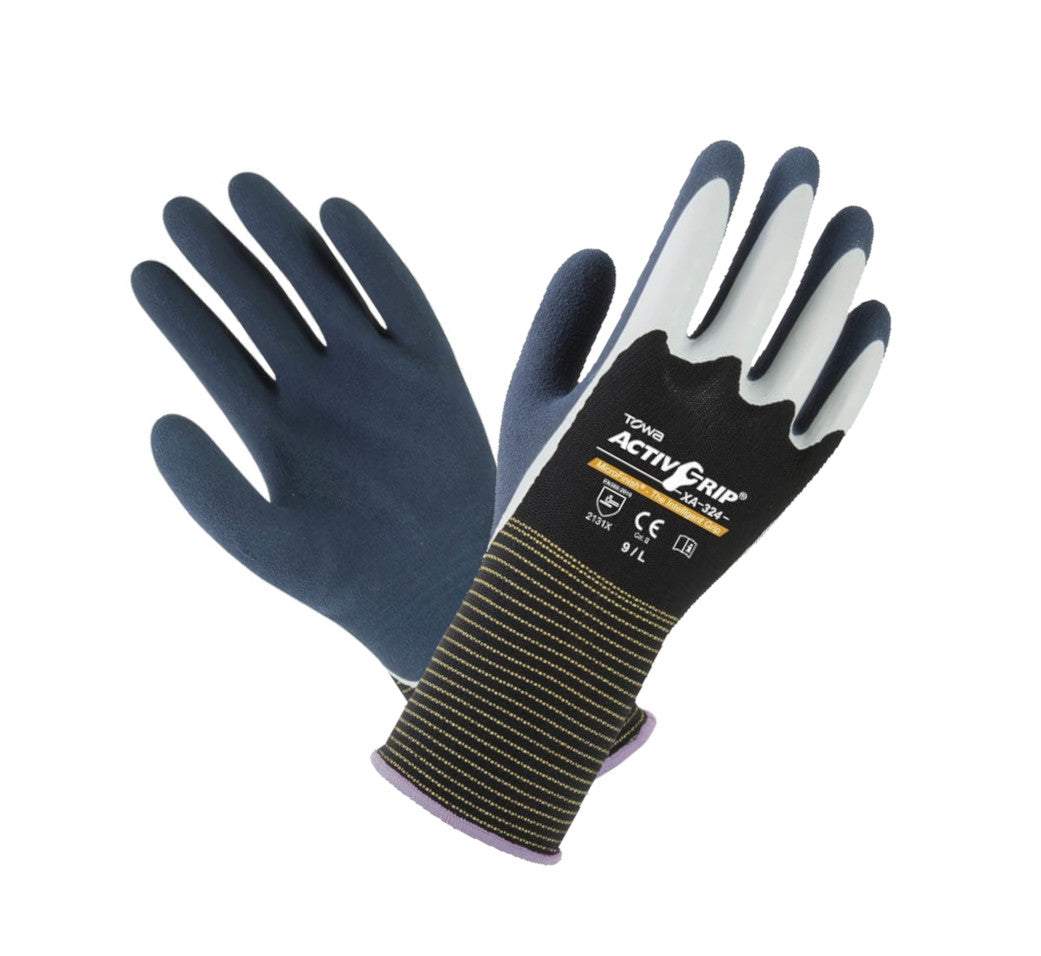 Towa ActivGrip XA-324 Work Gloves Latex Coating