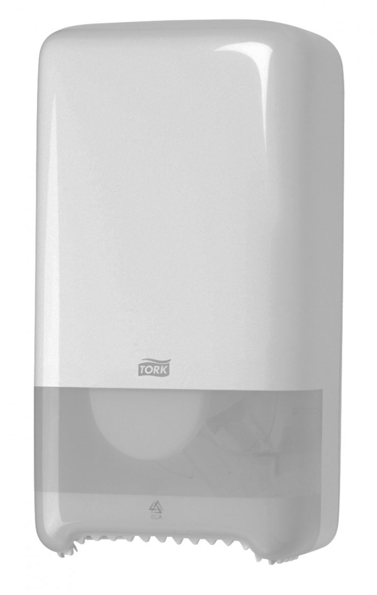 Tork 557500 Premium Compact T6 Twin Toilet Roll Mid Size Plastic Dispenser White