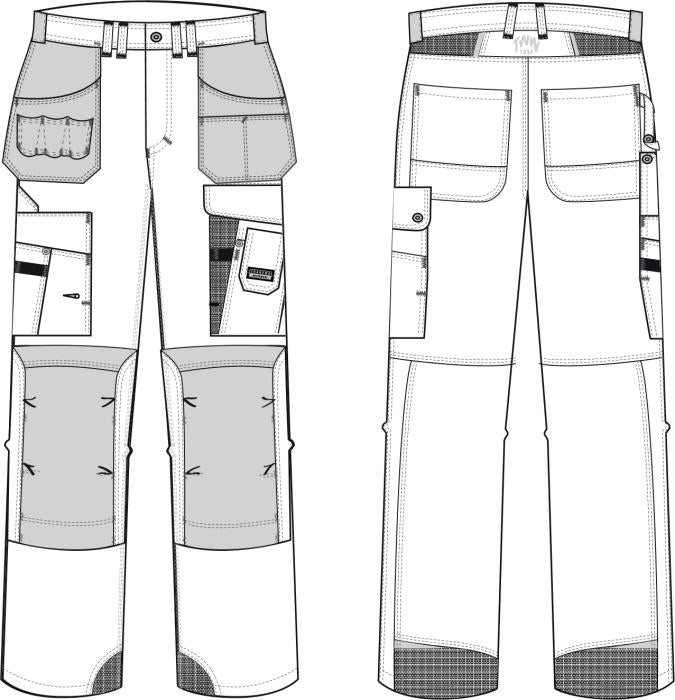 Tranemo 3550 28 T-More HTPA Kneepad Pockets Cargo Trousers Jeans