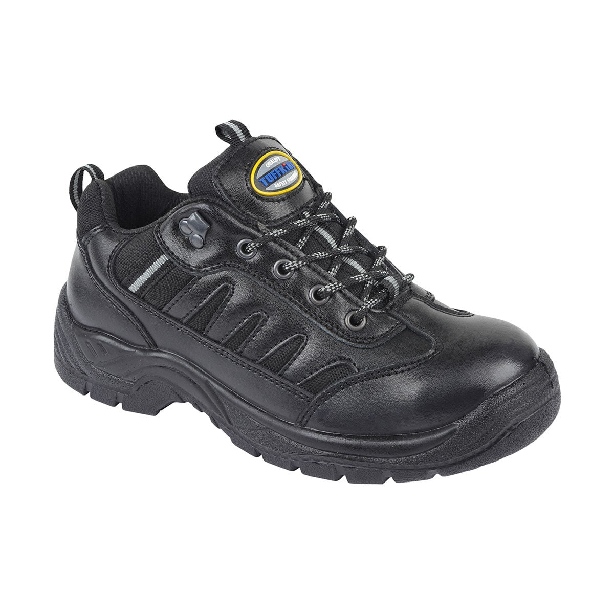 Tuffking 9064 Black Leather S1P Safety Trainer Shoe