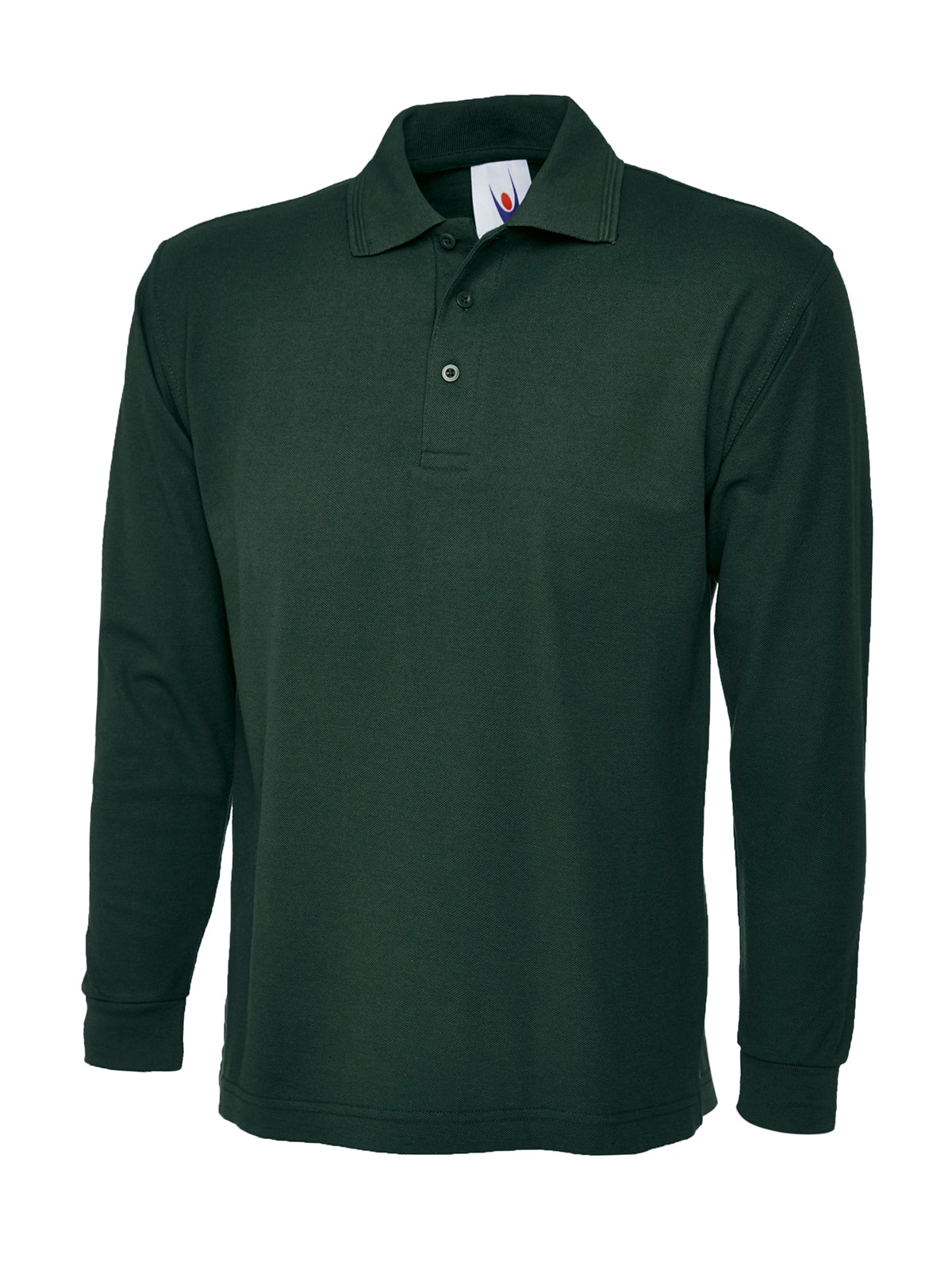 Uneek UC113 Men Polo Shirt Long Sleeve Polycotton Bottle Green