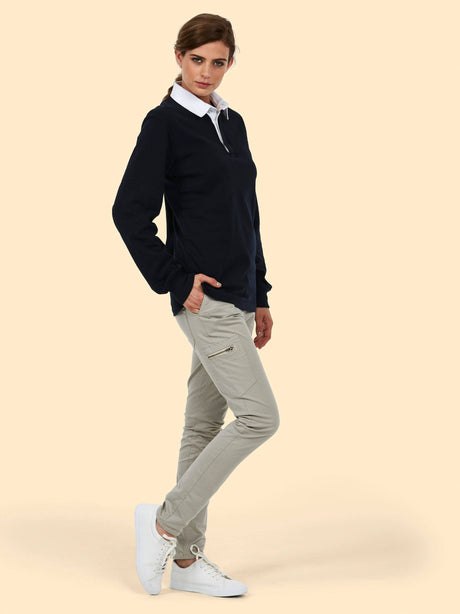 Uneek UC402 Unisex Classic Rugby Long Sleeve Black Shirt, Size - Large