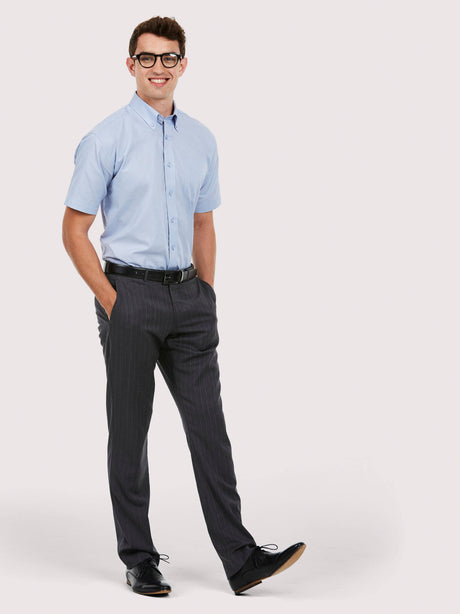 Uneek UC702 Gents Pinpoint Oxford Shirt Half Sleeve Light Blue