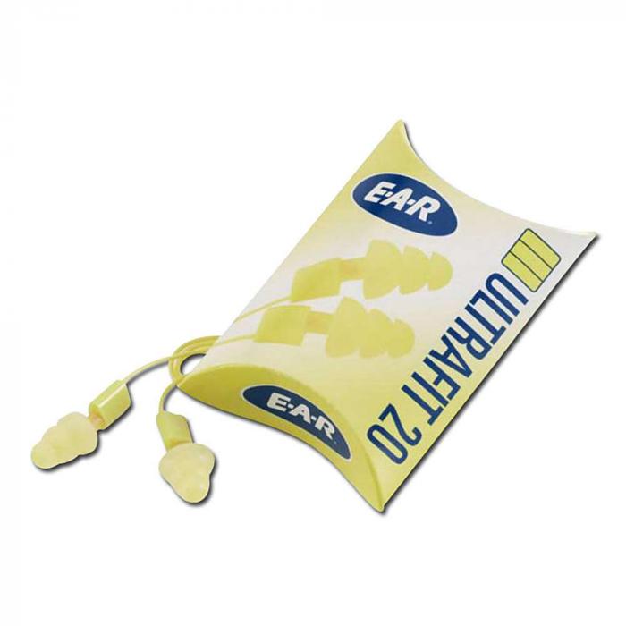3M E-A-R Ultrafit 20 Reusable Pre-Moulded Earplugs Corded UF-01-012 Box of 50