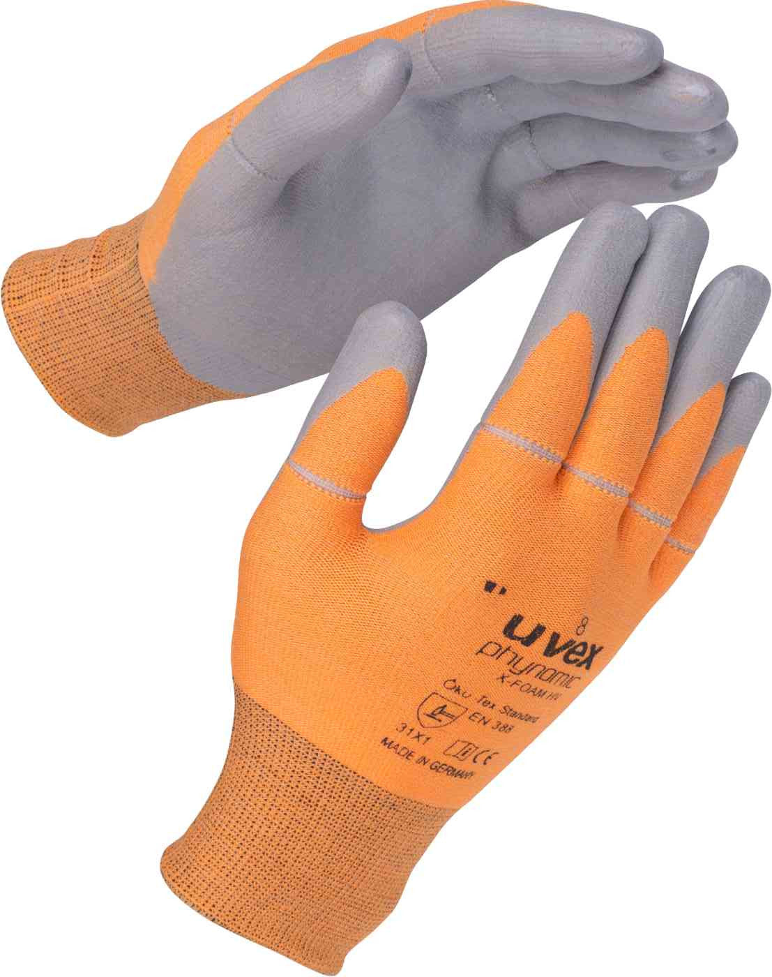 Uvex 60054 Phynomic X-Foam HV Safety Gloves with Break Sections Size 9