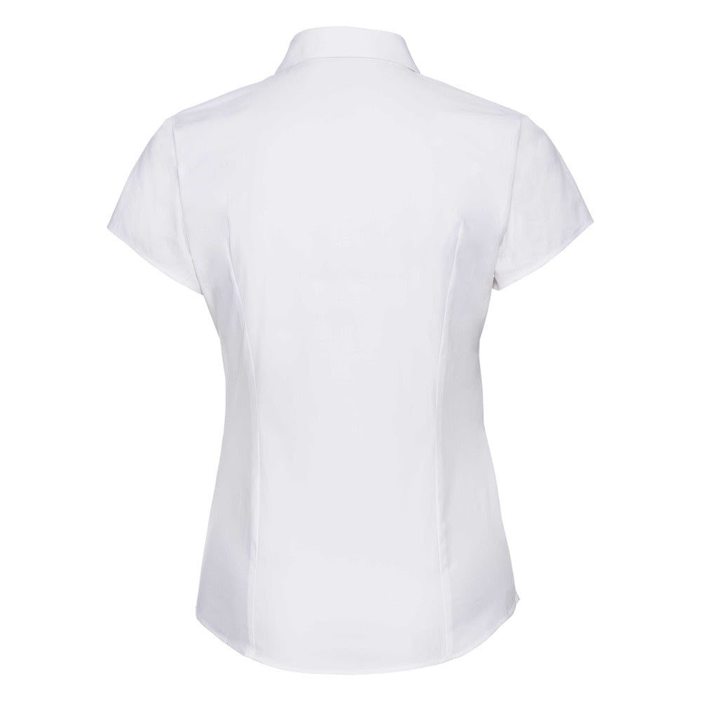 Russell Collection 947F Short Sleeve White Ladies Fitted Shirt