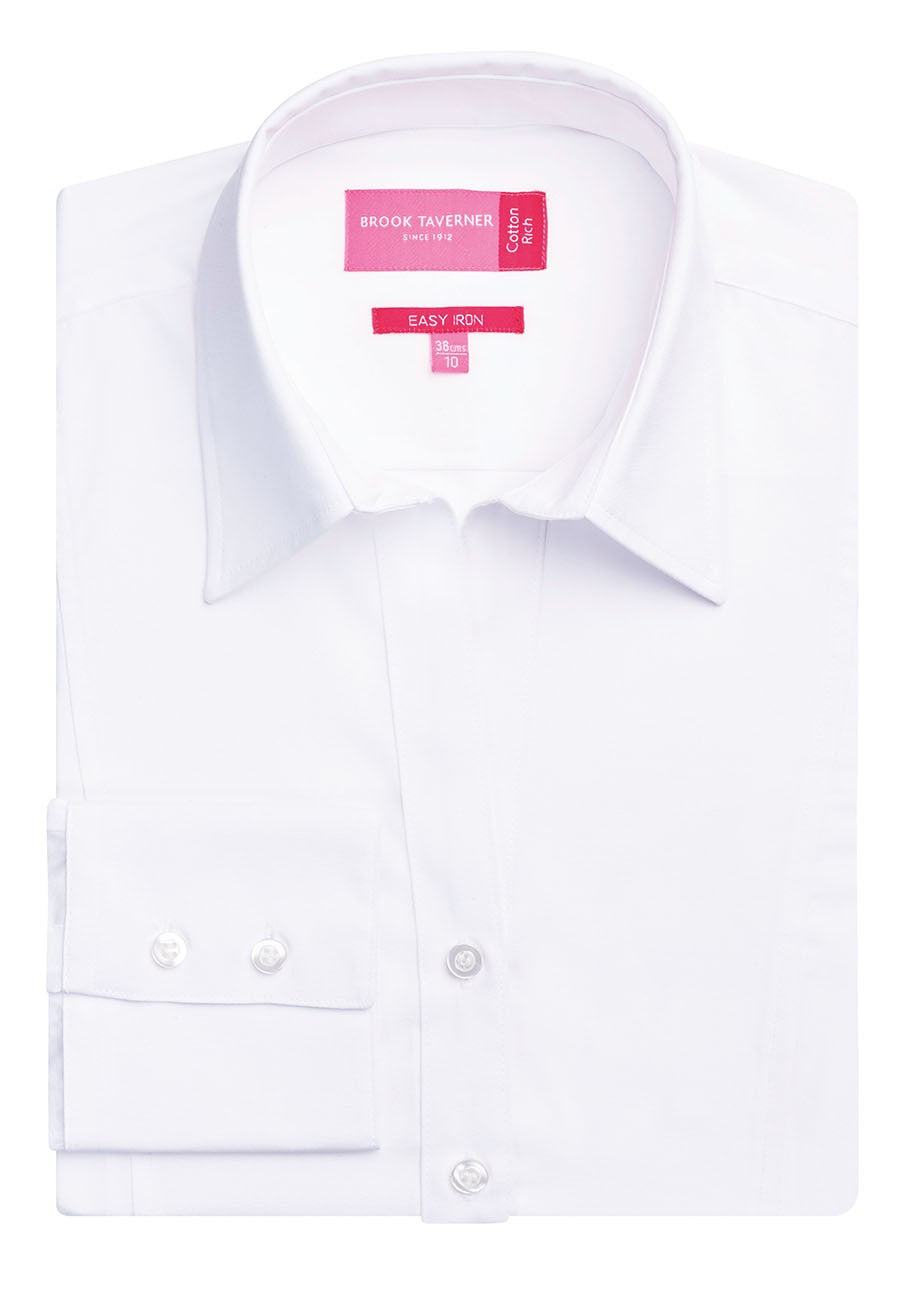 Brook Taverner Palena Long Sleeve White Ladies Blouse, Size - 14