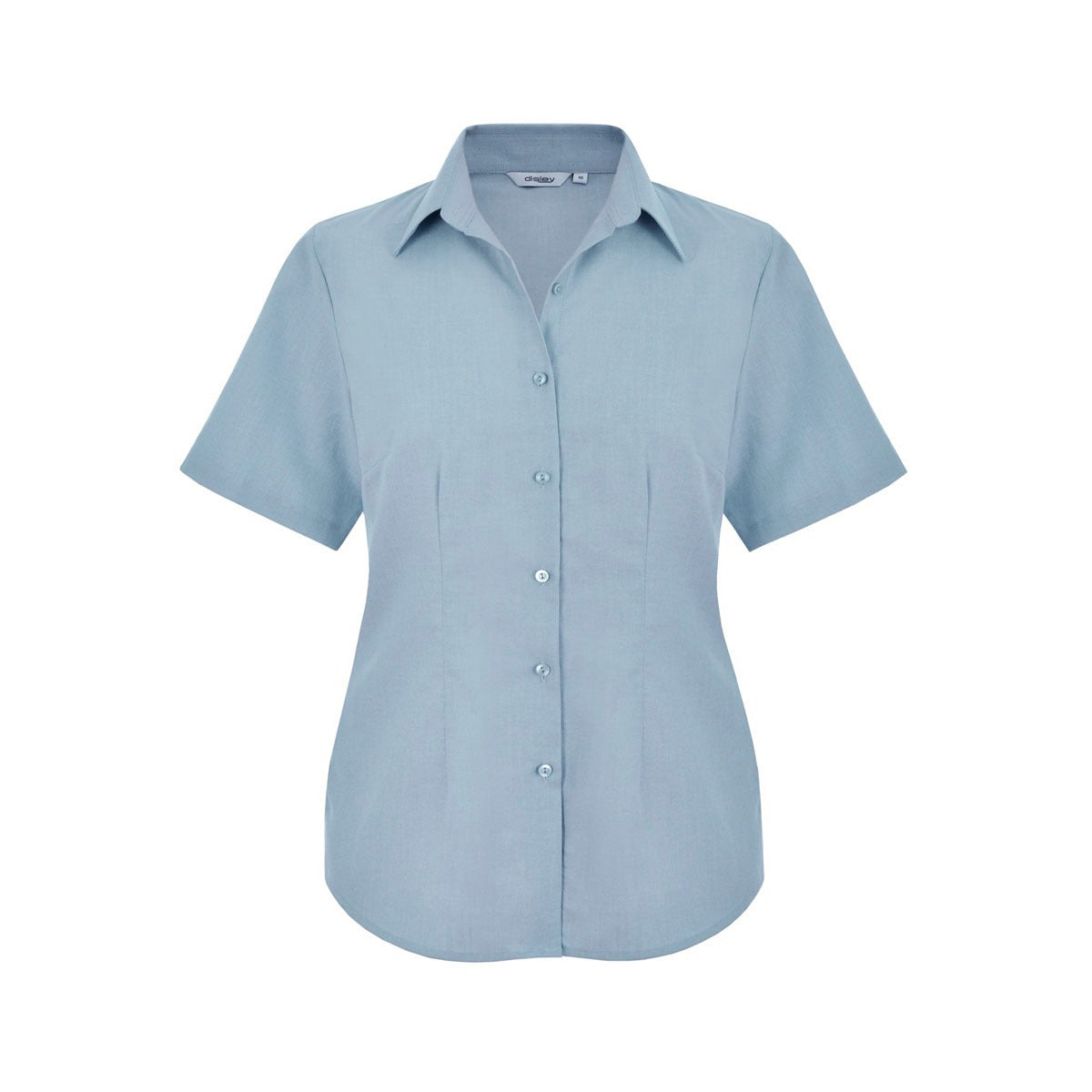 Disley FBH9 Moira Short Sleeve Blue Ladies Oxford Blouse