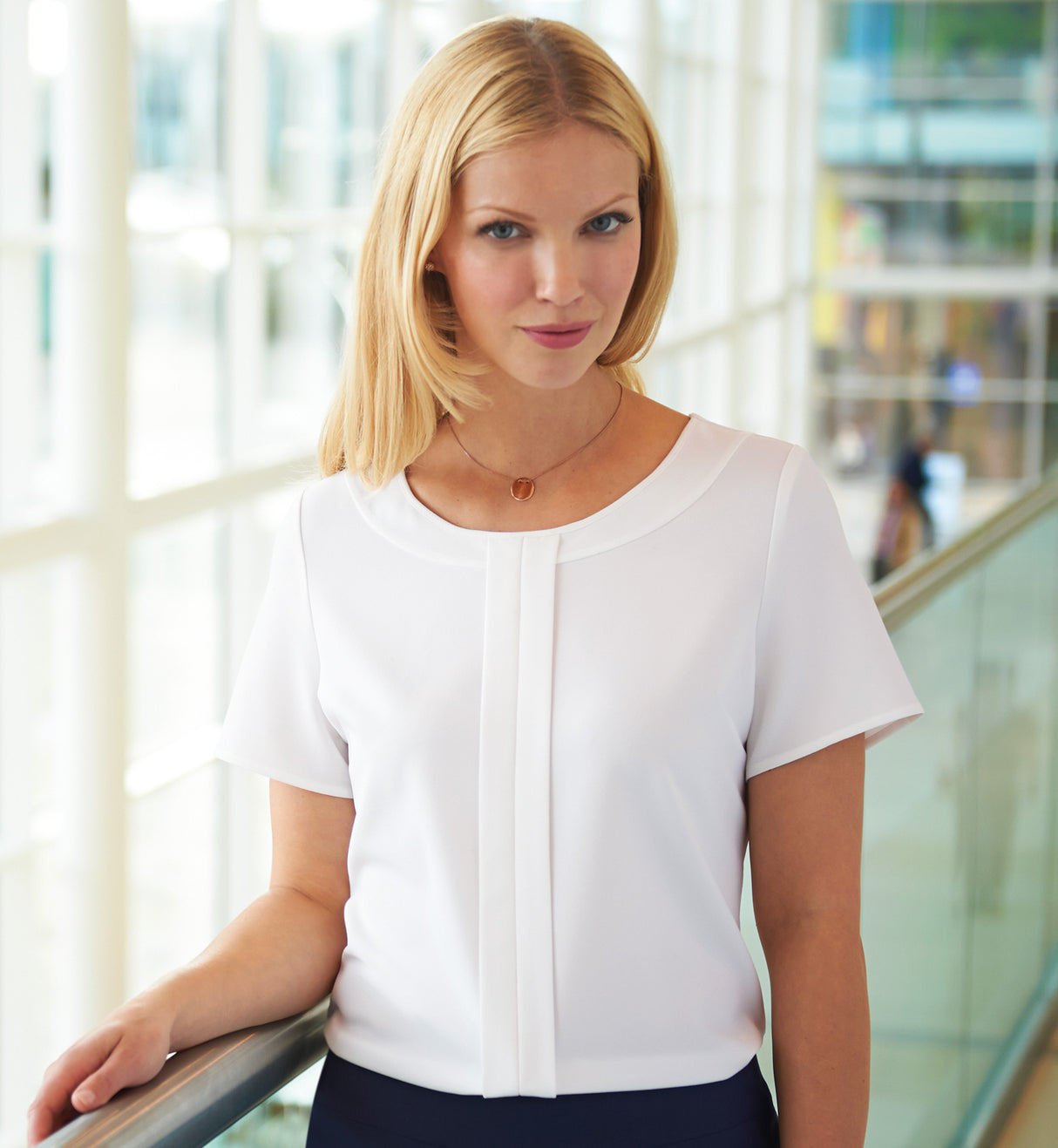 Brook Taverner 2265 Felina White Ladies Blouse Crepe De Chine, Size - 22