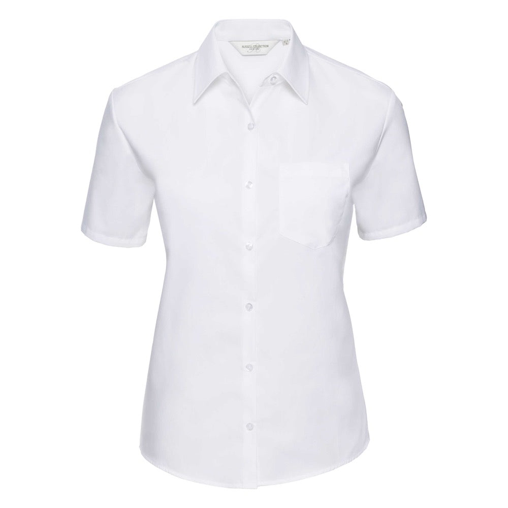 Russell Collection 937F Ladies Blouse Short Sleeve White, Size - 20"