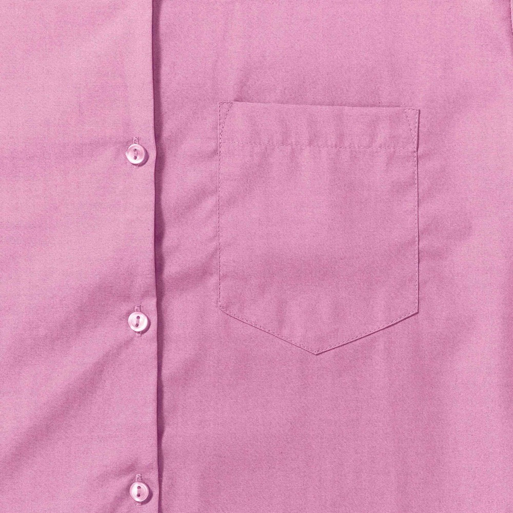 Russell Collection Ladies Shirt Long Sleeve Cotton Poplin Pink, Size - 12