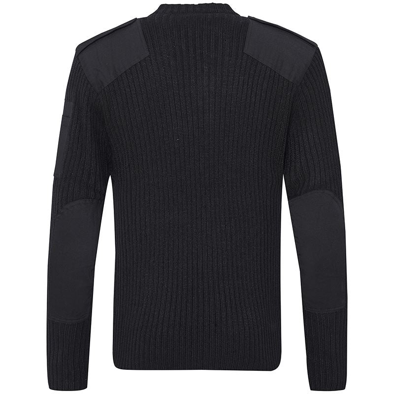 RTY Workwear RT022 Men V-Neck Security Jumper Black Ribbed, Size - Large