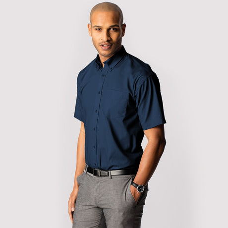 Uneek UC702 Men's Half Sleeve Pinpoint Oxford Shirt - Navy