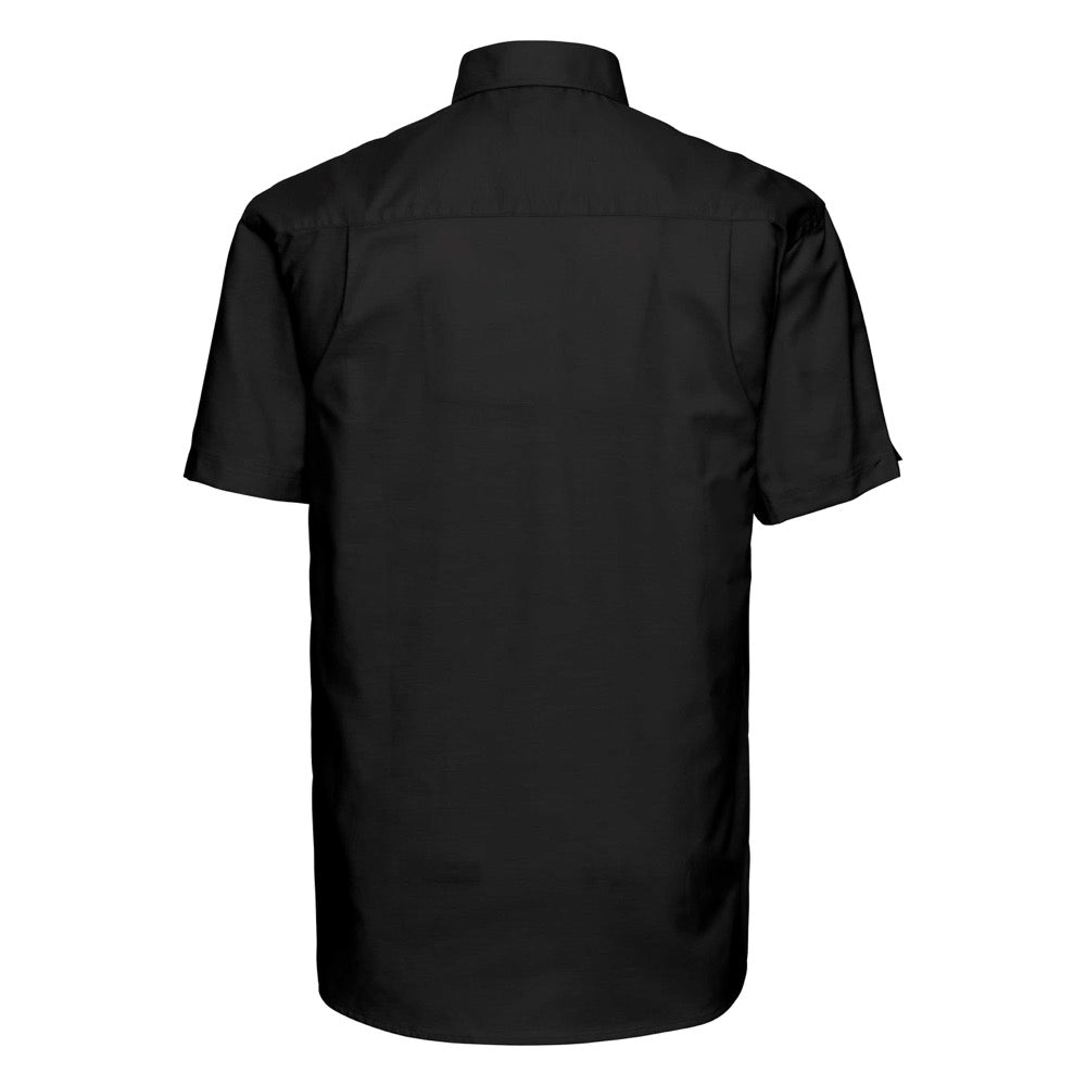 Russell Collection 933 Short Sleeve Easy Care Black Men Oxford Shirt