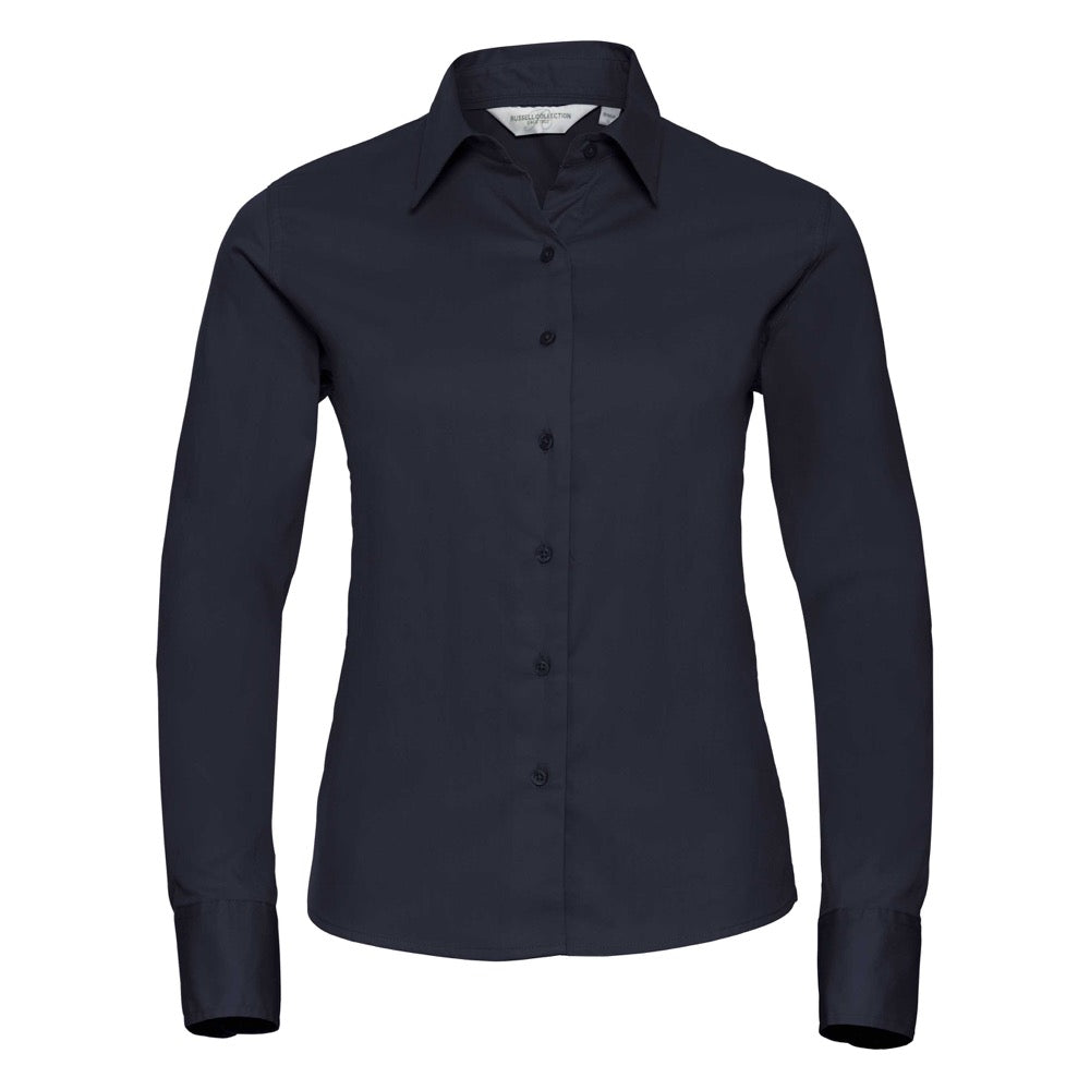 Russell Collection 916F Ladies Classic Twill Shirt Long Sleeve, Size - 12