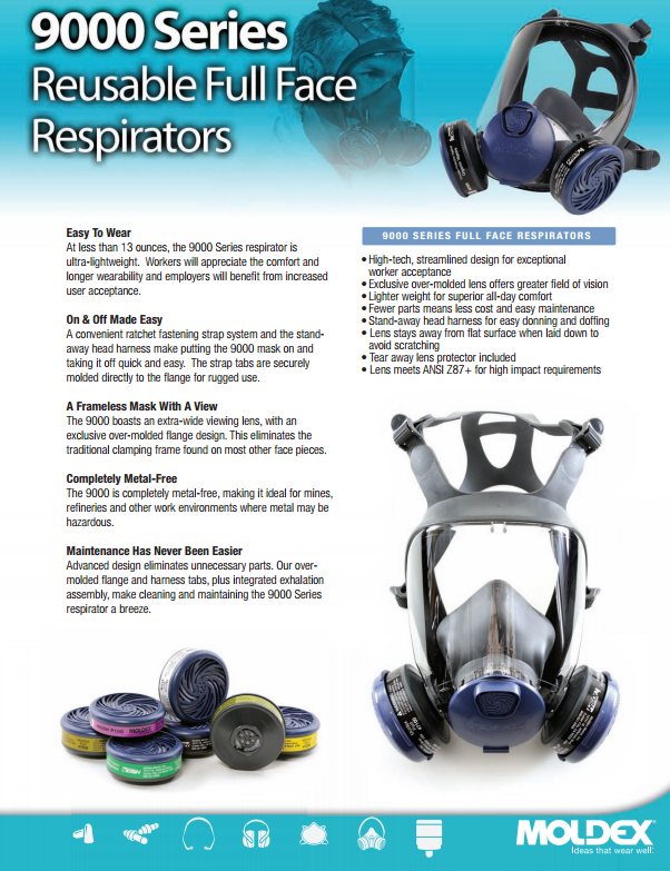 Moldex 9002M 9000 Series Medium  Full Face Mask