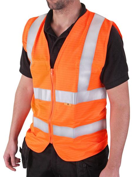 Beeswift CFRWCOR Flame Retardant Hi Vis Waistcoat Orange