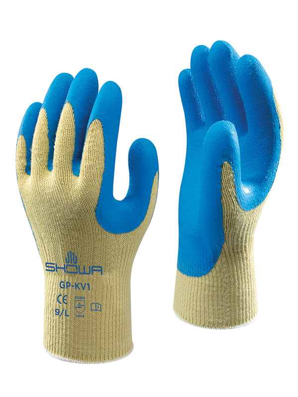 Showa GP-KV1 Cut Resistant Latex Coating Grip Seamless CUT-4 Safety Gloves