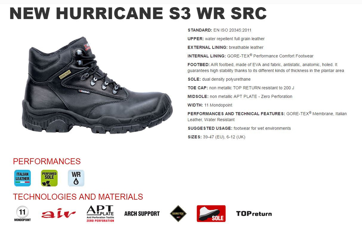 Cofra Hurricane Waterproof Gore-Tex S3 HRO Safety Boot
