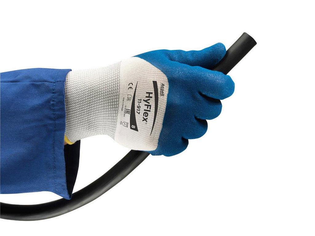 Ansell Hyflex 11-917 Palm & Finger Nitrile Coating Grip Work Gloves Size Large