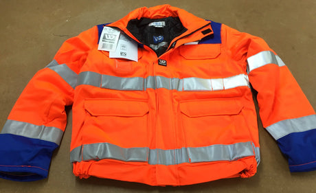 Wenaas 51575-172 Class3 Winter Bomber Jacket Hi Vis Royal Blue and Orange, Size - Medium
