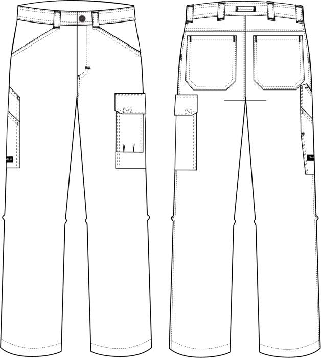 Tranemo 2100/1120 Polycotton Cargo Black Work Trouser