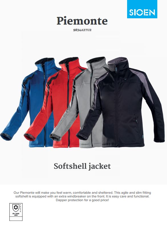 Sioen Piemonte Red/Black Softshell Fleece 9834