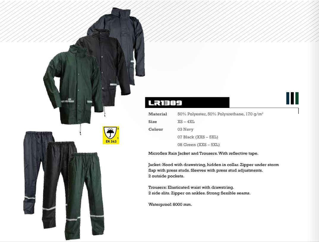 Lyngsoe 2-Piece Jacket and Trousers Navy Rainsuit LR1389