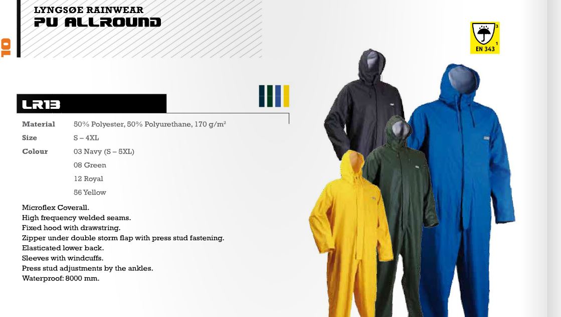 Lyngsoe Yellow Fixed Hood Coverall Microflex LR13-56