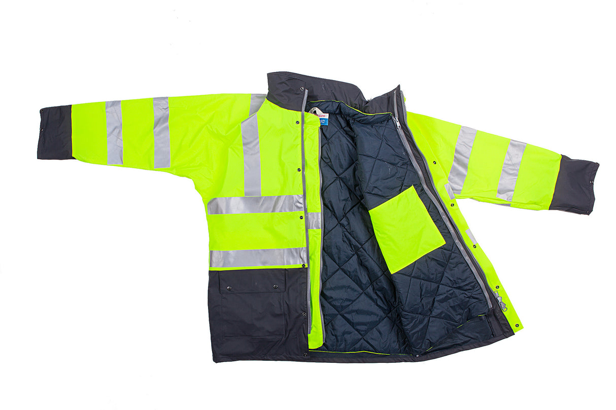 Sioen Marianis Hi-Vis Winter Rain Jacket with Detachable Bodywarmer Yellow/Navy 6833