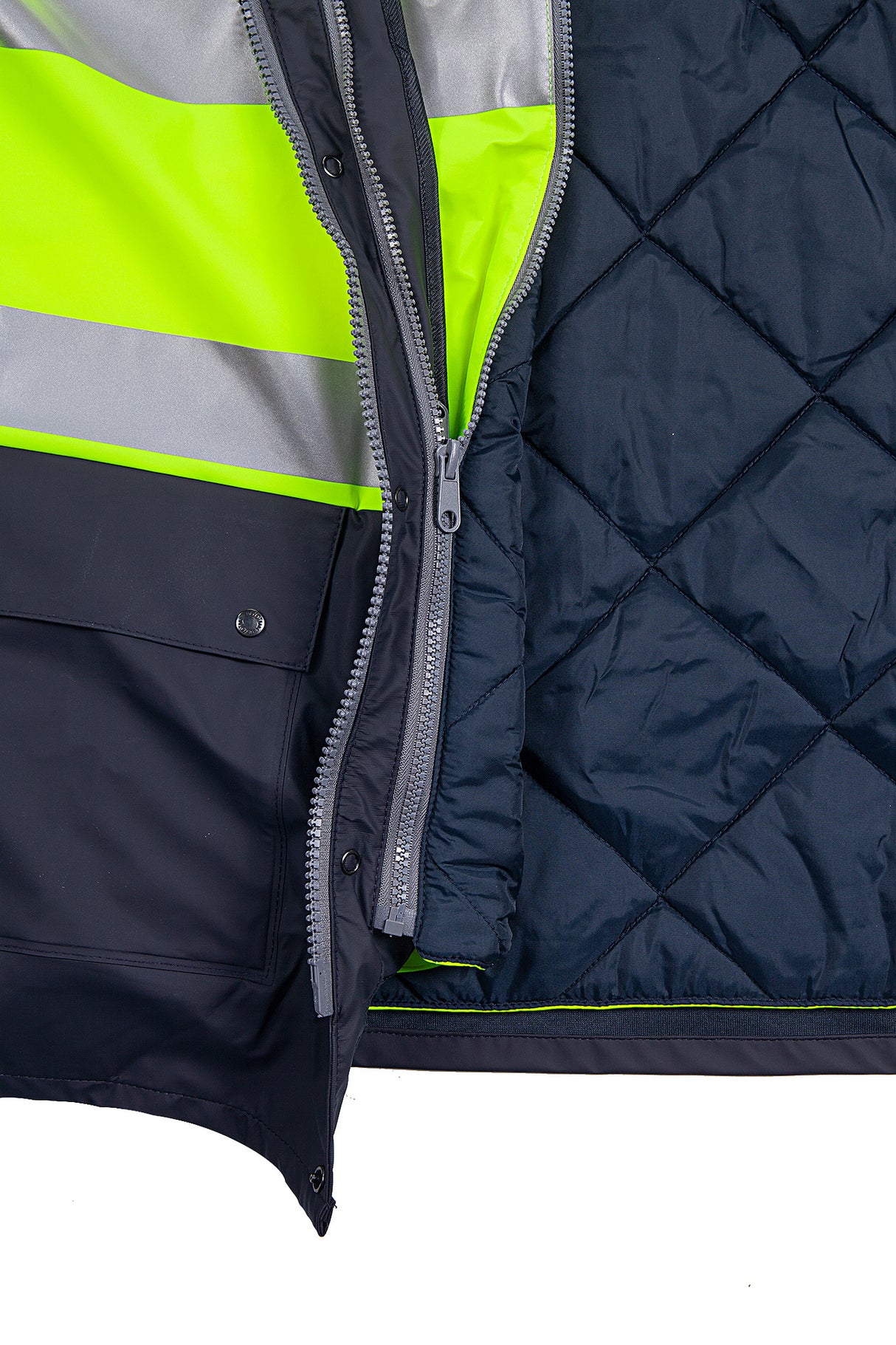 Sioen Marianis Hi-Vis Winter Rain Jacket with Detachable Bodywarmer Yellow/Navy 6833