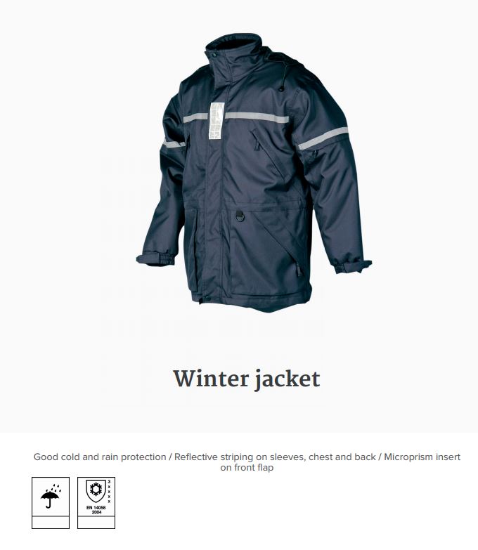 Sioen 194A Membrey Waterproof Reflective Hi Vis Hooded Navy Work Rain Winter Jacket