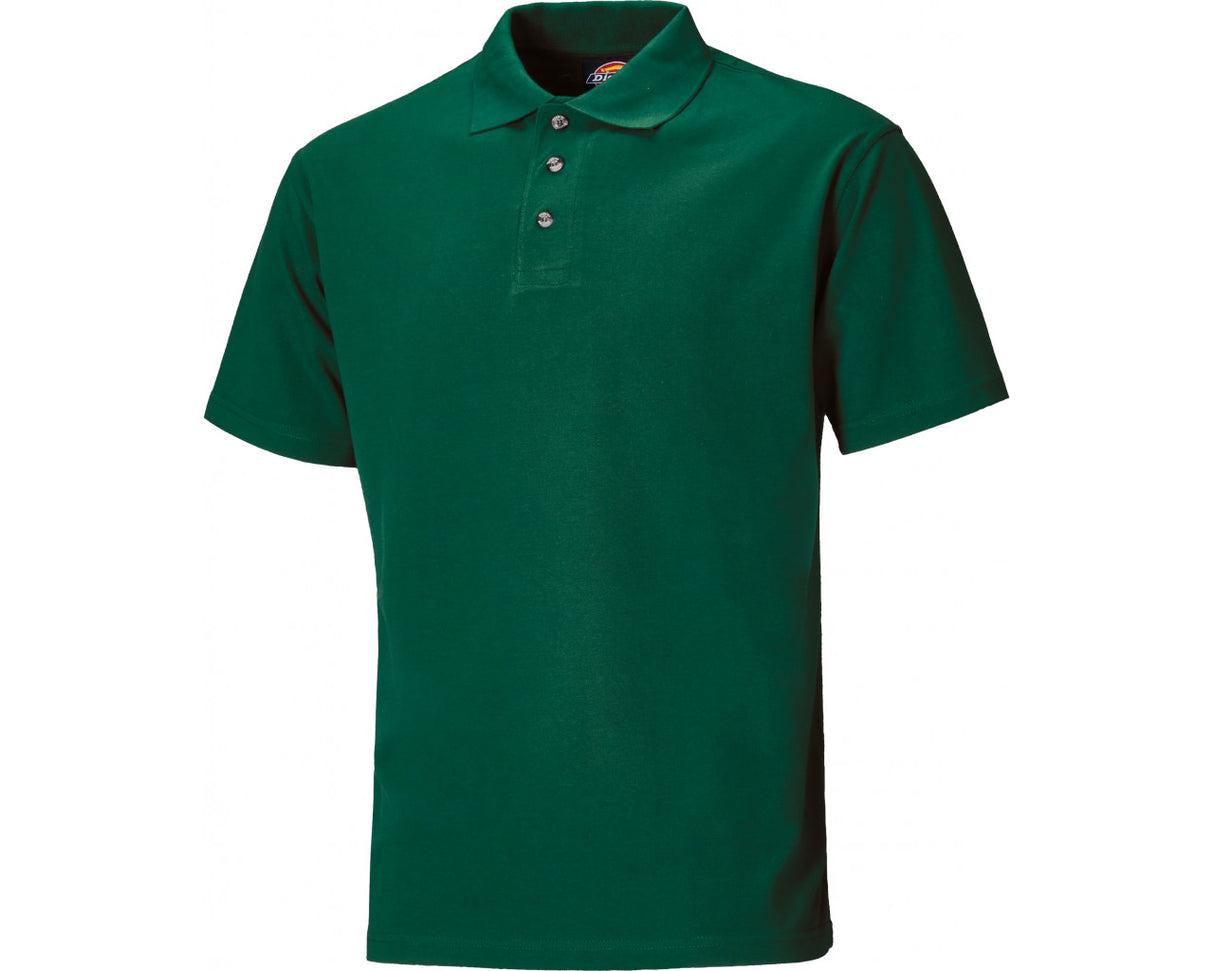 Dickies SH21220 Men Work Polo Shirt Polycotton Short Sleeve Bottle Green