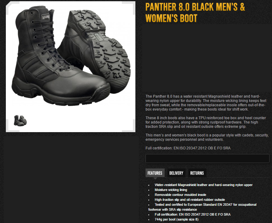 Magnum Panther 8.0 Water Resistant Leather Boot 55616