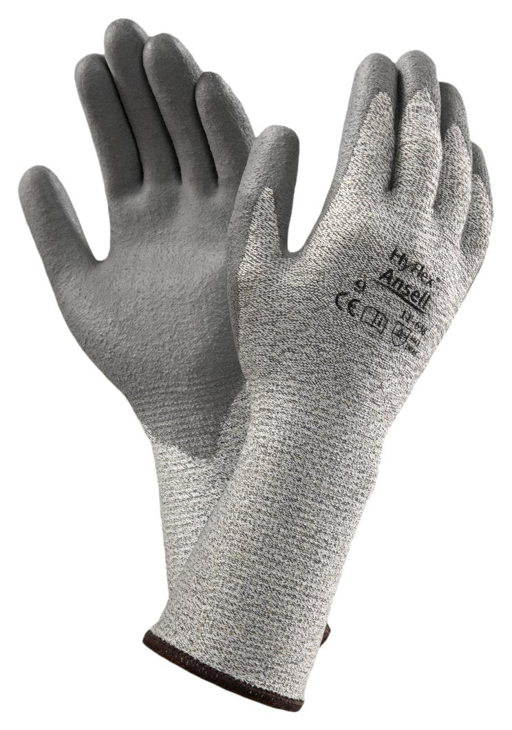 Ansell HyFlex 11-638 PU Palm Coated Gloves Level 4 Cut Protection Long Knitwrist