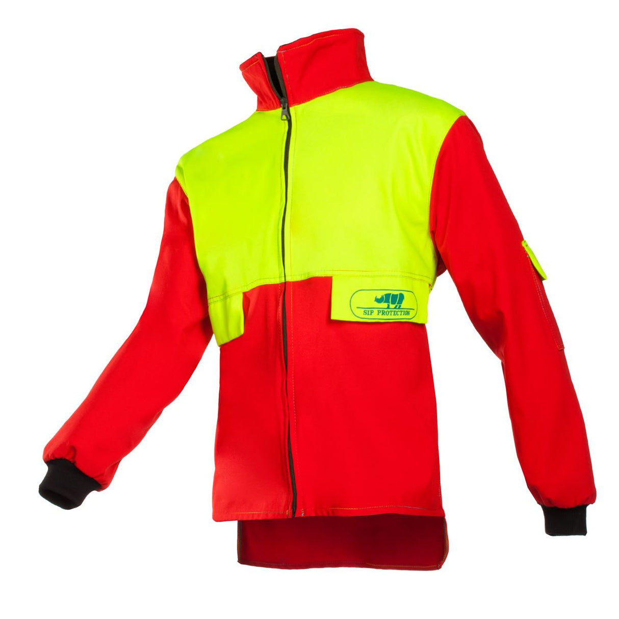 SIP Forestry Jacket 1SJ7 Hi vis Red & Yellow Fleece Collar