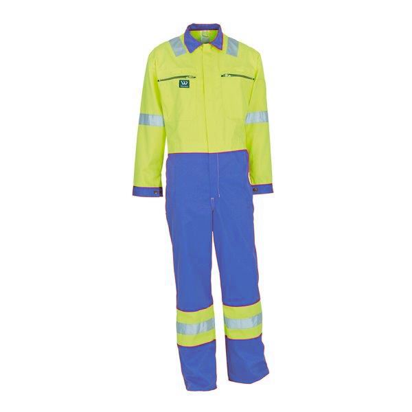 Wenaas Offshore Men's FR Coverall Flame Retardant High Visibility Yellow/Blue Size 40 Regular