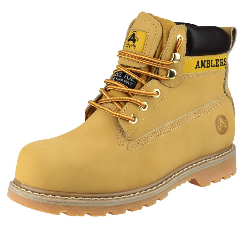Amblers FS7 Unisex Safety Boots Steel Toe Cap Honey Nubuck Upper